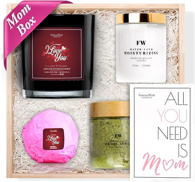 Foreverwick I Love You Mother's Day Gift Set | Sweet Mother's Day Gifts for Mom, Grandma, Sister | Mother's Day Candle | Mom Gifts for Birthday, Valentine's, Christmas | Spa Gifts for Women-BrightBean Baby
