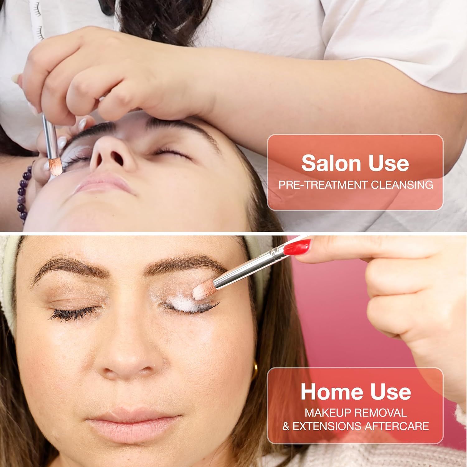 CURACORO Lash Shampoo Brushes Set, Eyelash Cleansing Brush For Cleansing Eyelash Extension, Soft and Comfortable Facial Makeup Remover Tools (Pink, Pack of 10)-BrightBean Baby