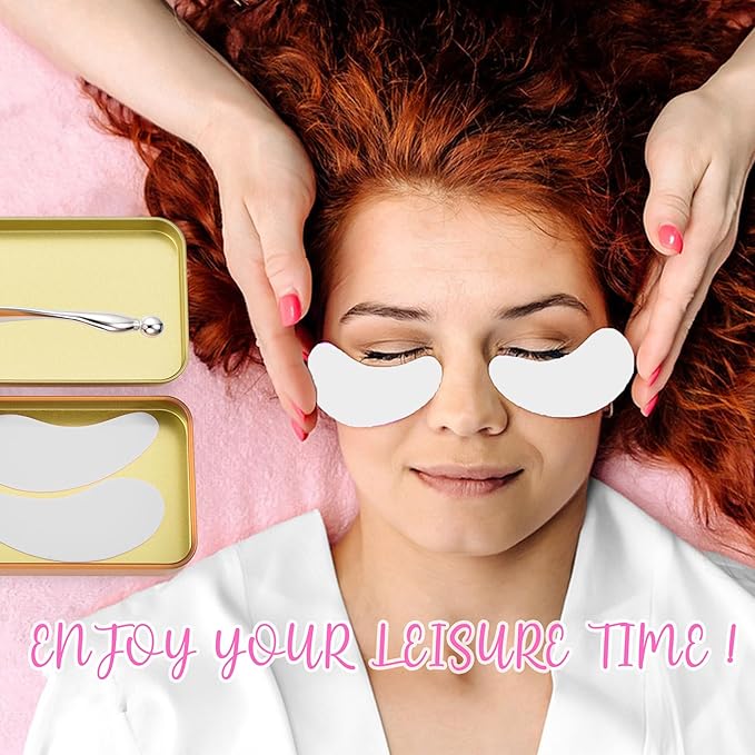 CCbeauty Reusable Under Eye Patches + Eye Cream Applicator Value Set | 100% Silicone Eye Gel Pads | Boost Hydration | Minimize Fine Lines + Wrinkles + Dark Circles | Storage Tin Included | White-BrightBean Baby