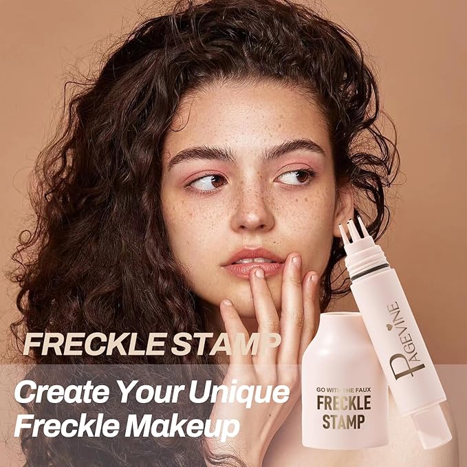 Freckle Stamp Pen, Fake Freckle Stamp Makeup Tool, Faux Freckle Stamp with Quick Dry 5-Point Multi-Prong Soft Tip, Waterproof & Long Lasting Lifelike Sunkissed Face Freckle Makeup (4# Espresso)-BrightBean Baby