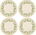 Lenox 897080 Holiday Dinnerware Dinner Plates, Set of 4, Red & Green, Christmas, Hosting
