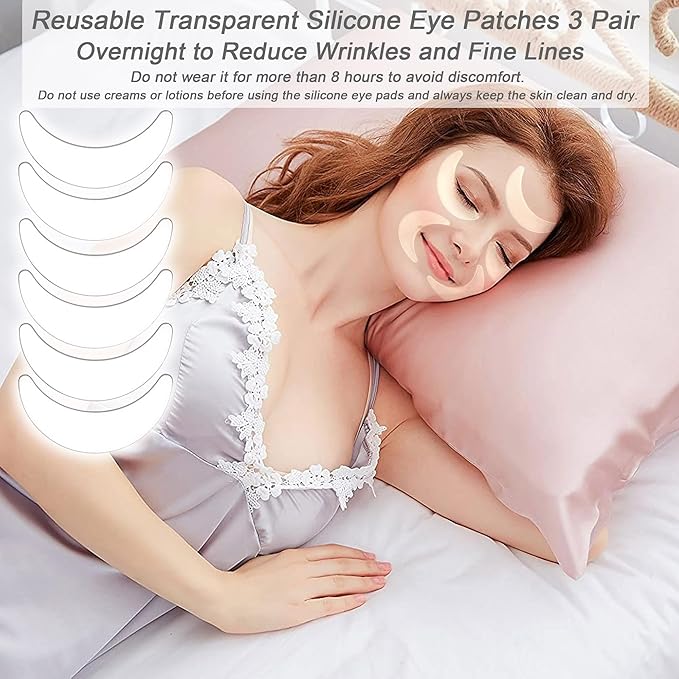 66PCS Under Eye Patches for Puffy Eyes 24K Gold Natural Hydrogel Collagen Eye Mask Reusable Silicone Gel Eye Anti Aging Pads for Reduce Fine Lines Wrinkles Eye Bags Transparent Gel Pack-BrightBean Baby