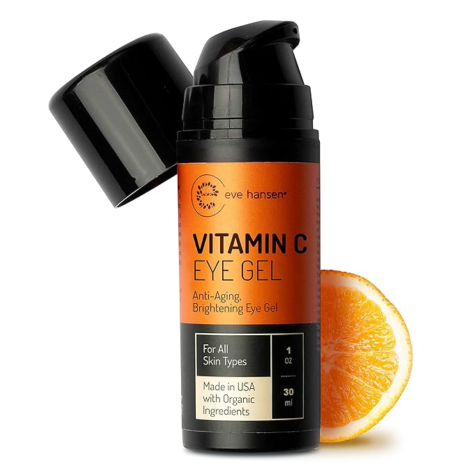 Eve Hansen Vitamin C Eye Gel - Under Eye Cream for Dark Circles and Puffiness - Anti-Aging Eye Repair Cream with Hyaluronic Acid - Under Eye Treatment for All Skin Types - Eye Brightening Cream - 1 oz-BrightBean Baby