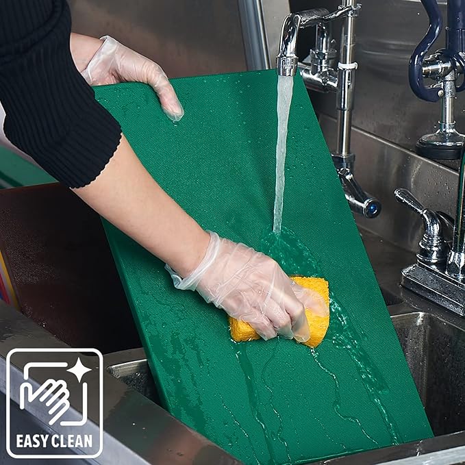 CURTA Cutting Boards for Kitchen, 20" x 14" x 0.5" Green Color Coded Plastic Chopping Board with Anti Slip Surface Dishwasher Safe