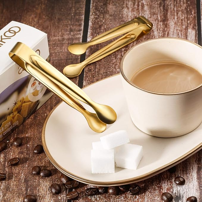 Gejoy 12 Pieces Mini Tongs Small Serving Tongs Stainless Steel Mini for Sugar Charcuterie Board Appetizers Dessert Serving Food Tiny Party Danish Candy supplie