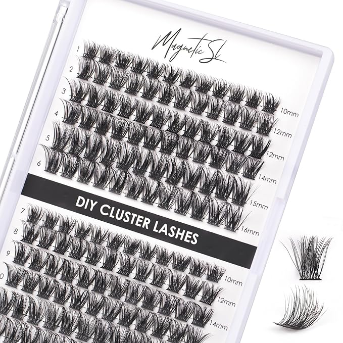 Lash Clusters 144 Pcs Individual Lashes Clusters Eyelash Extensions False Eyelashes DIY Lash Extension Reusable False Eyelashes Natural Look Mix 10-16mm C D Curl-DM17-BrightBean Baby