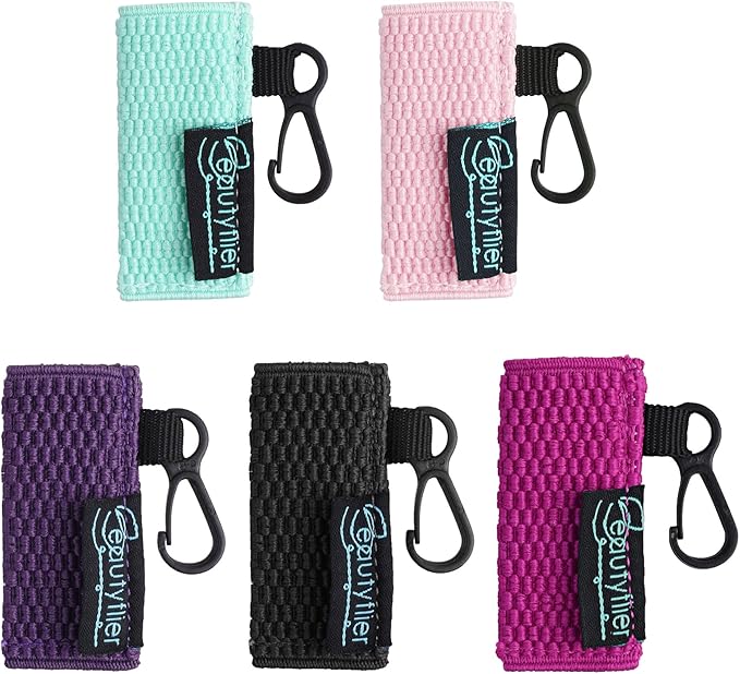 Beautyflier Cute Elastic Lip Balm Holder Keychain, Lipstick Sleeve Chapstick Sleeve Holder for Burts Bees Chapstick-BrightBean Baby