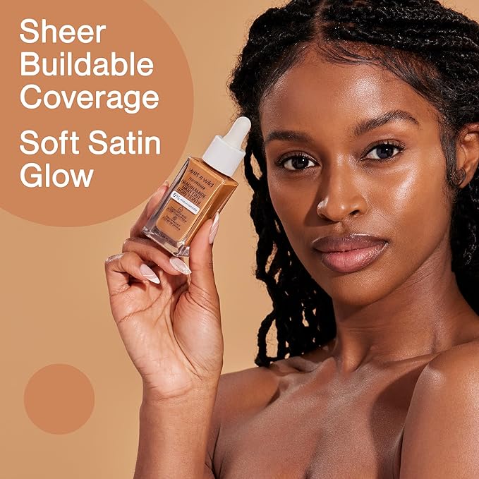 wet n wild Bare Focus Skin Tint, 5% Niacinamide Enriched, Buildable Sheer Lightweight Coverage, Natural Radiant Finish, Hyaluronic & Vitamin Hydration Boost, Cruelty-Free & Vegan - Praline-BrightBean Baby