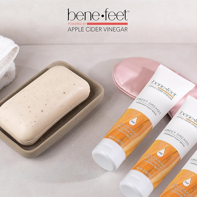 Benefeet Sweet Dreams Overnight Foot Repair - Night Cream for Detox, Moisturize & Soften Dry Cracked Skin, With Apple Cider Vinegar, Turmeric & Borage Oil, 4oz (3 Pack)-BrightBean Baby