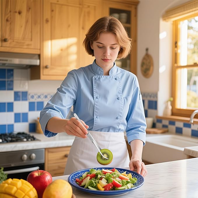 8-Inch Kitchen Tweezers Tongs Stainless Steel Kitchen Tweezers for Cooking Chef Tweezer Professional Skinny Culinary Tongs for Pasta Food Plating BBQ (3PCS)