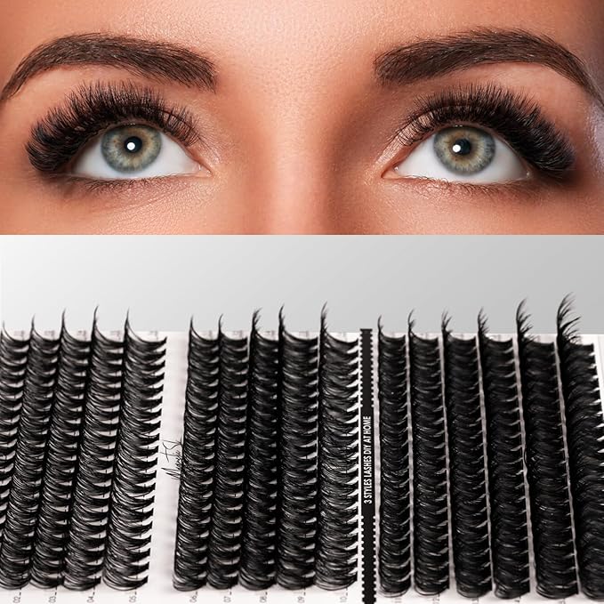 DIY Lash Extensions Kit 320pcs Individual Lashes Clusters 40D 50D 100D D Curl Eyelash Extension Kit with Applicator and Lash Bond&Seal, Lash Remover For False Eyelash Mix 11-20mm (40D+50D+100D KIT)-BrightBean Baby
