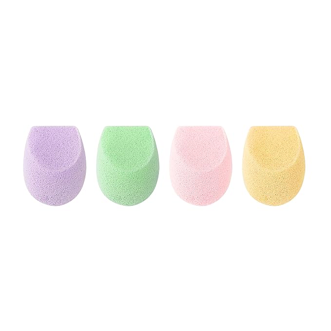 EcoTools Cruelty Free Color Perfecting Minis, Four Sponges Designed with Eco Foam Technology, a Unique Shape for Enhanced Precision, Purple, 4 Count-BrightBean Baby