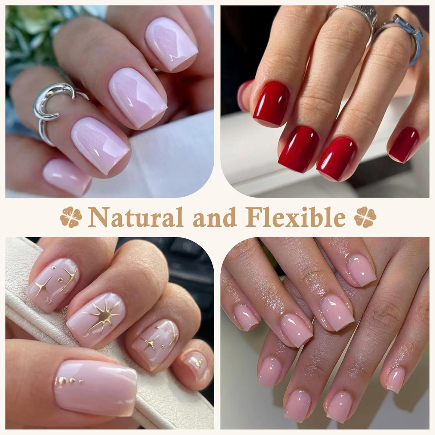 Square Nail Tips: 504pcs Soft Gel Extra Short Press on Nails, 12 Sizes XS Full Cover Clear XXS Extra Small Square Gel Nail Tips for Nail Extension DIY Home-BrightBean Baby