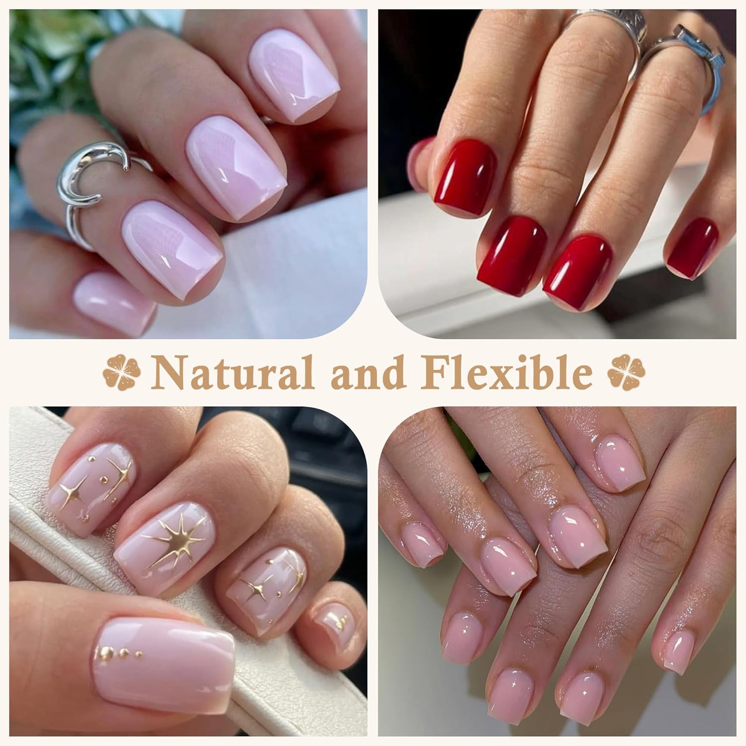 Square Nail Tips: 504pcs Soft Gel Extra Short Press on Nails, 12 Sizes XS Full Cover Clear XXS Extra Small Square Gel Nail Tips for Nail Extension DIY Home-BrightBean Baby