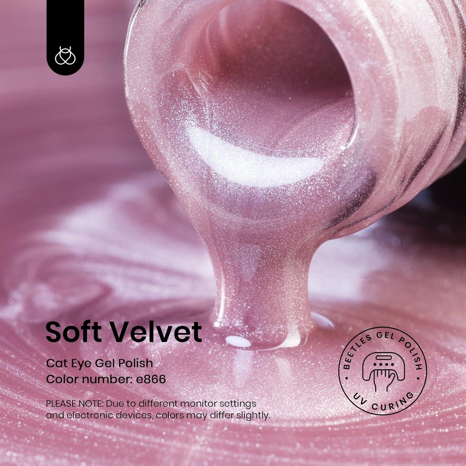 Beetles Cat Eye Gel Nail Polish, 15ML Pink Cat Eye Glitter Gel Nail Polish Holographic Pink Cat Eye Magnetic Reflective Translucent Gel Polish Nail Art DIY at Home-BrightBean Baby