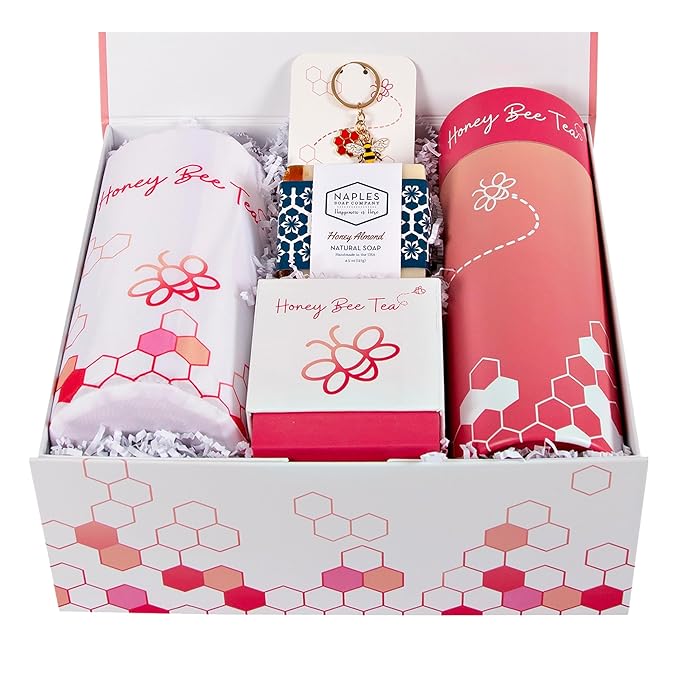 Honey Bee Tea™ Gift Set | Gifts for Women | 7 Piece Set | Hand Picked Beautifully Packaged | Luxury Spa Gift Featuring Naples Soap Company-BrightBean Baby