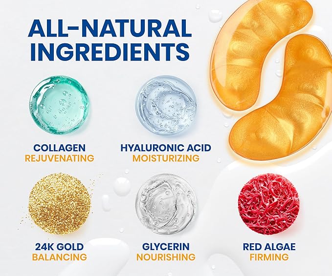 Stylia Under Eye Patches for Puffy Eyes and Dark Circles (20 Pairs) - 24k Gold Under Eye Mask with Vitamin C, Hyaluronic Acid, Pearl Extract - Eye Masks for Dark Circles and Puffiness-BrightBean Baby