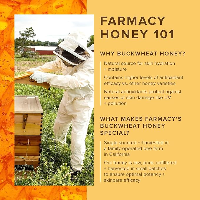 Farmacy Peptide Lip Balm - Lip Smoothie Hydrating Lip Balm with Vitamin C to Visibly Plump + Smooth Lip Lines - Nourishing Lip Treatment with a High-Gloss Finish - Honey Vanilla (10g)-BrightBean Baby