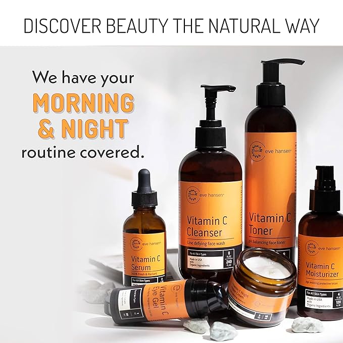 Eve Hansen Vitamin C Eye Gel - Under Eye Cream for Dark Circles and Puffiness - Anti-Aging Eye Repair Cream with Hyaluronic Acid - Under Eye Treatment for All Skin Types - Eye Brightening Cream - 1 oz-BrightBean Baby