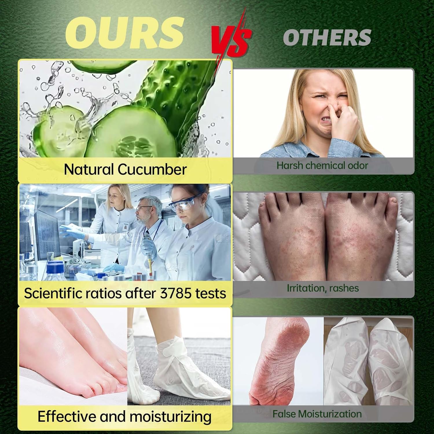 Foot Peeling Mask, Natural Exfoliating Foot Mask, Dead Skin Callus Remover Repair Heels, Hydrating Foot Care for Dry Cracked Feet（3 PacK）-BrightBean Baby