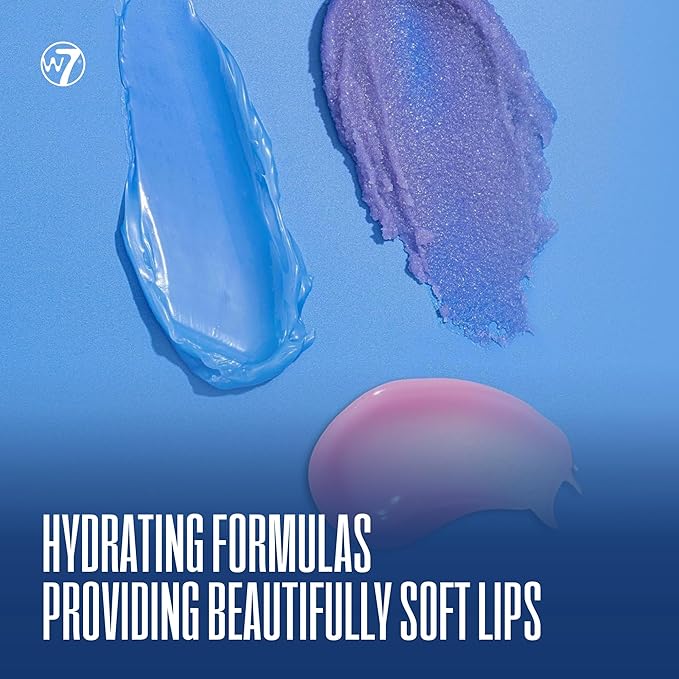 W7 Sweet Dreams Lip Care Trio - 3 Piece Set - Overnight Lip Mask, Lip Balm & Lip Scrub - Blueberry-BrightBean Baby