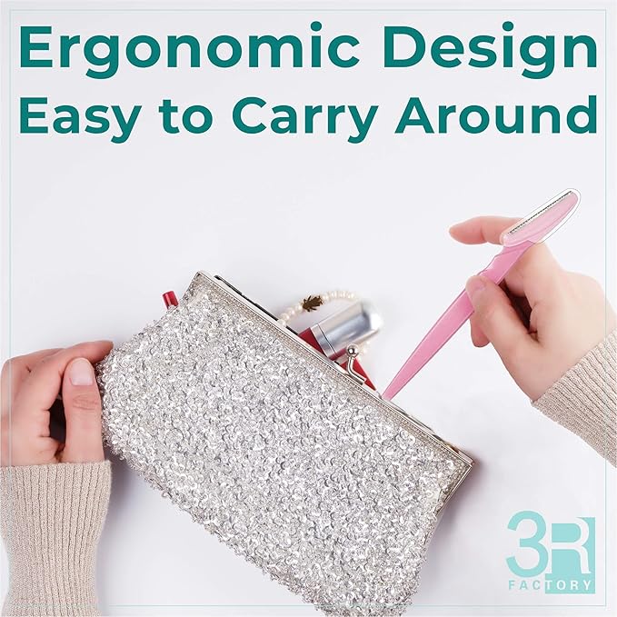 Womens Peach Fuzz Shaver - 3R Factory Ladies Razors for Facial Hair, Face Shaving Razor, Lady Razors for Women Fine Hairs, Eyebrow, Facial & Neck. Come with Safety Cover (Packs of 6)-BrightBean Baby