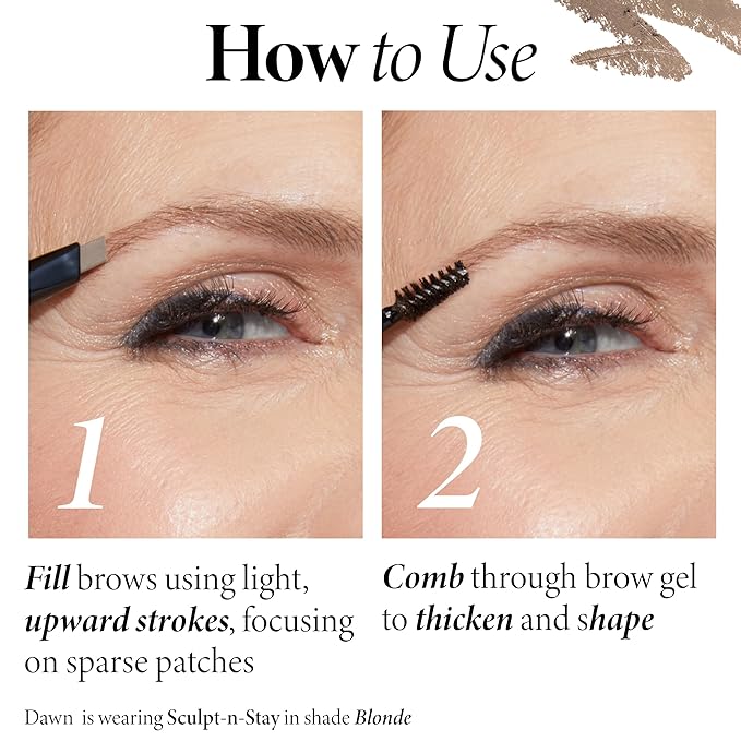 LAURA GELLER NEW YORK Sculpt-n-Stay Waterproof Brow Pencil & Gel- Dark Brown-BrightBean Baby