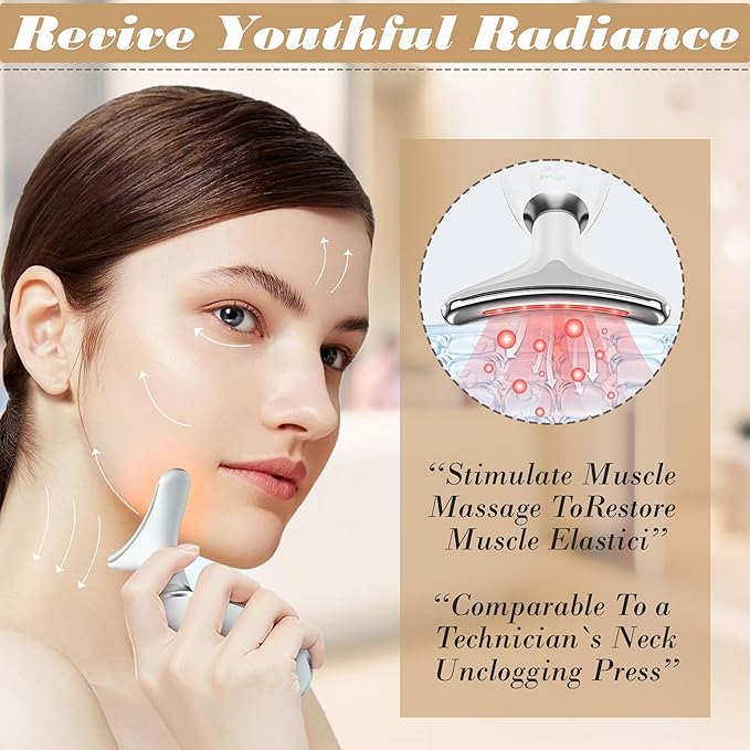 Facial Massager for Women and Men – Face Roller for Skin Tightening, Wrinkle Reduction, Anti-Aging, Face Lifting, Skin Care, Beauty Tool for Jawline, Neck Massager, Rechargeable Home Spa Device,-BrightBean Baby