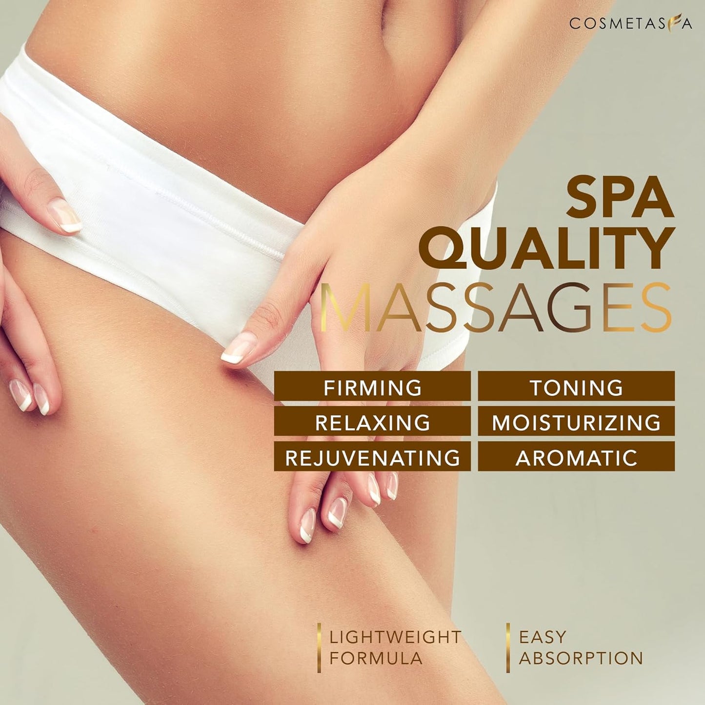 Cellulite Massage Oil with Collagen & Stem Cells- 100% Natural Anti Cellulite Oil, Assists with Firming, Toning & Moisturizes Skin 8.8 oz. by Cosmetasa-BrightBean Baby