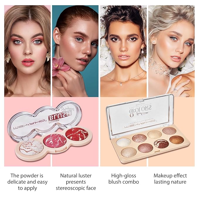 All In One Makeup Kit for Women, Travel Makeup Kit, Make Up Sets Valentine's Day Gift, Includes Eyeshadow Palette Highlighter Contour Blush Eyeliner Eyebrow Powder Mascara Cosmetic Brushes Makeup Set-BrightBean Baby