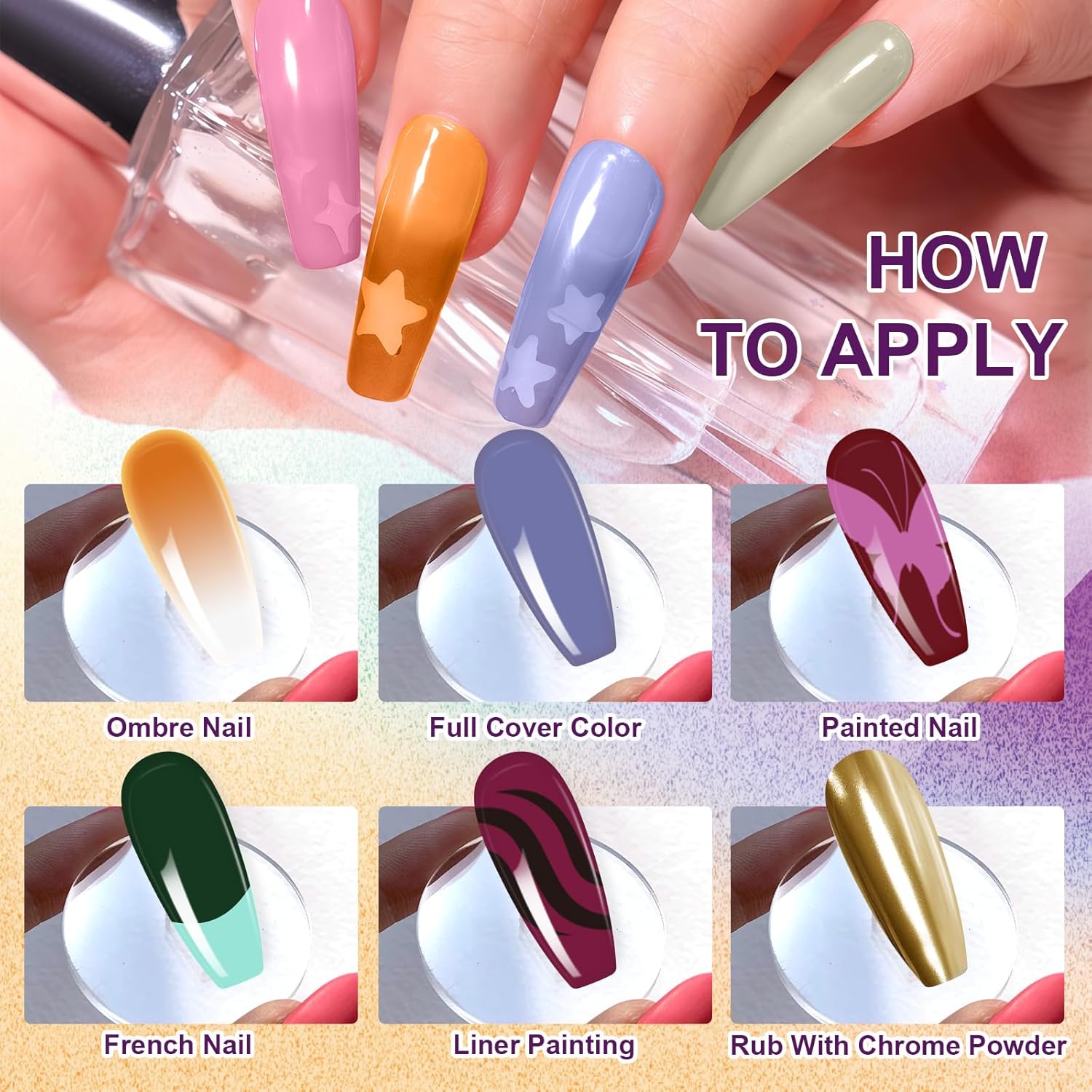Gradient Painting Gel, 9 Colors Ombre Gel Nail Polish Brown Red Sponging for Pigment Pat Aura Nails French Manicure Long-lasting Soak of UV Home Salon DIY Nail Art Foreign Landscapes-BrightBean Baby