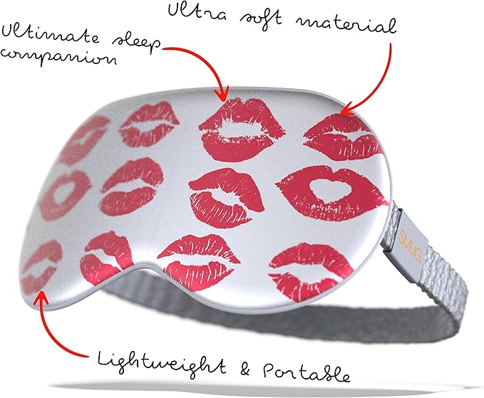 SMUG Satin Sleep Mask & Eye Mask | Travel Sleep Masks for Women & Men | Soft Sleeping Eye Mask to Nourish Skin & Reduce Dark Circles | Eye Sleep Mask Shades to Block Out Light | Kiss-BrightBean Baby