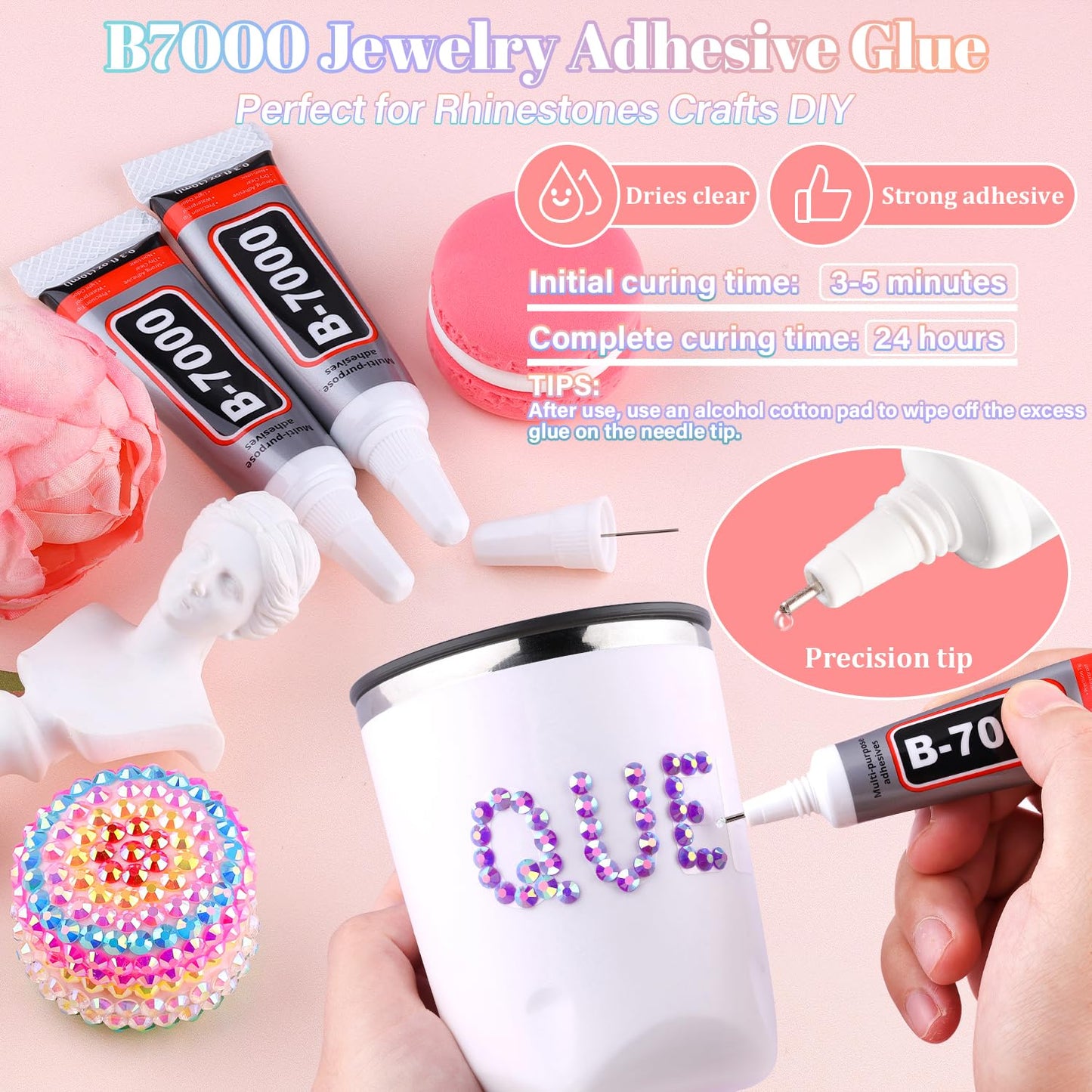 25000Pcs Resin Rhinestones with B7000 Jewelry Glue for Crafting, Dark Purple AB 2-6mm Non Hotfix Flatback Gems, Bedazzling Crystal for DIY Crafts Clothing Tumblers Mugs Shoes Fabric Decor Nail Art-BrightBean Baby