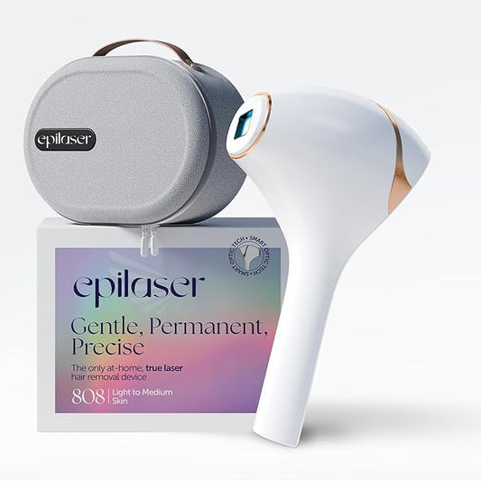 Epilaser At-Home Laser Hair Removal Device for Light Skin, Safe, Intelligent, Painless and Permanent Hair Removal for Face, Body, Bikini Line (Light Skin)-BrightBean Baby