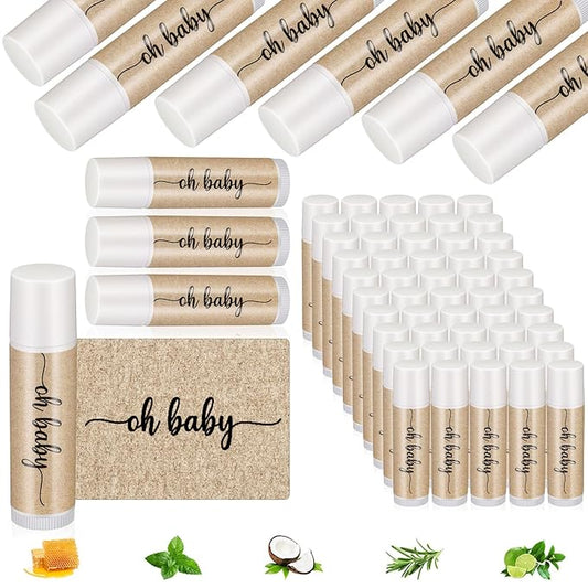 80 Pcs Lip Balm Bulk Baby Shower Favors Lip Balm Favors Baby Shower Guest Gifts for Women Children Men Girl Kids Gender Reveal Birthday Favors Gift Basket-BrightBean Baby