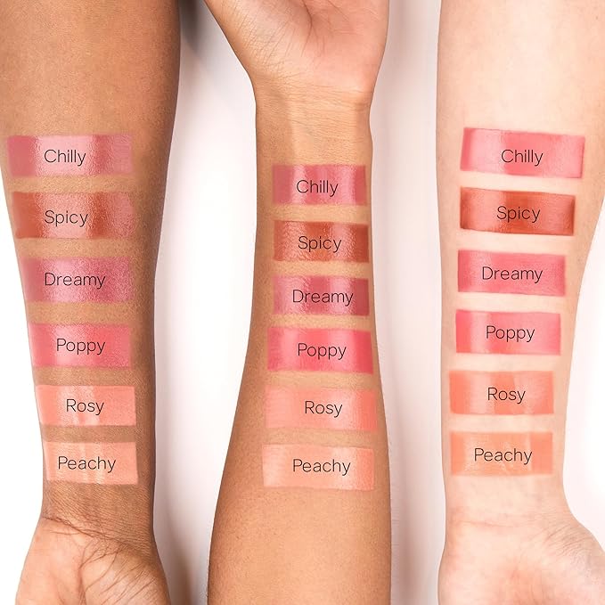 Saie Dew Blush - Lightweight Liquid Blush with a Blendable + Buildable Cream Finish - Dewy Cheek Tint with Doe Foot Wand Makeup Applicator - Mauve Blush - Chilly (.40 oz)-BrightBean Baby