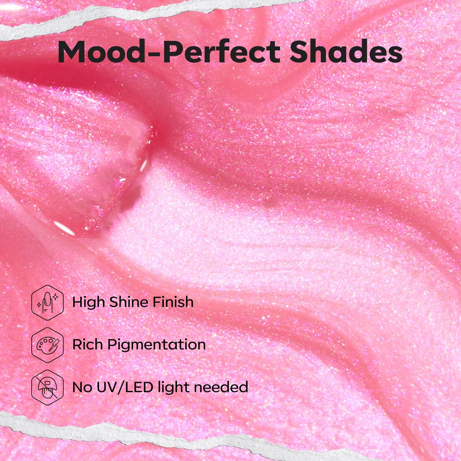 modelones Shine Pink Nail Polish, 15ml Shimmer Pearl Pink Nail Polish Quick Dry Nail Lacquer Strengthener Long Last Shine Fingernail Toe Nail Art DIY Home Travel Manicure Gift for Women Girls-BrightBean Baby