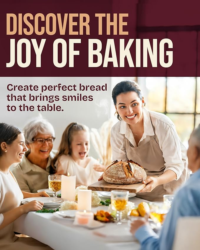 Superbaking Banneton Bread Proofing Basket, Sourdough Bread Baking Supplies, Round 9 Inch Sourdough Starter Kit, Proofing Basket for Baking, Bread Making Supplies Tools, Banneton Basket Gift Set