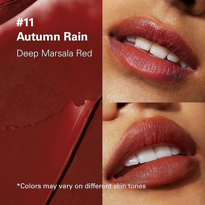 Melixir Vegan Lip Butter #11 Autumn Rain (+11 more colors), Deep Nourishing Tinted Lip Balm for Dry Lips, Bee-Free, Petrolatum-Free, Plant-Based, Hydrating for Cracked & Chapped Lips, Travel Essential-BrightBean Baby