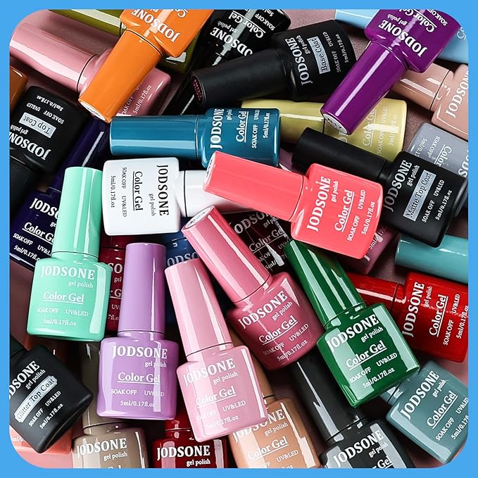 JODSONE Same Color Same Bottle 32 Colors Gel Nail Polish with U V Light Soak Off Glitter Base Top Matte Coat Manicure Salon Home DIY-BrightBean Baby