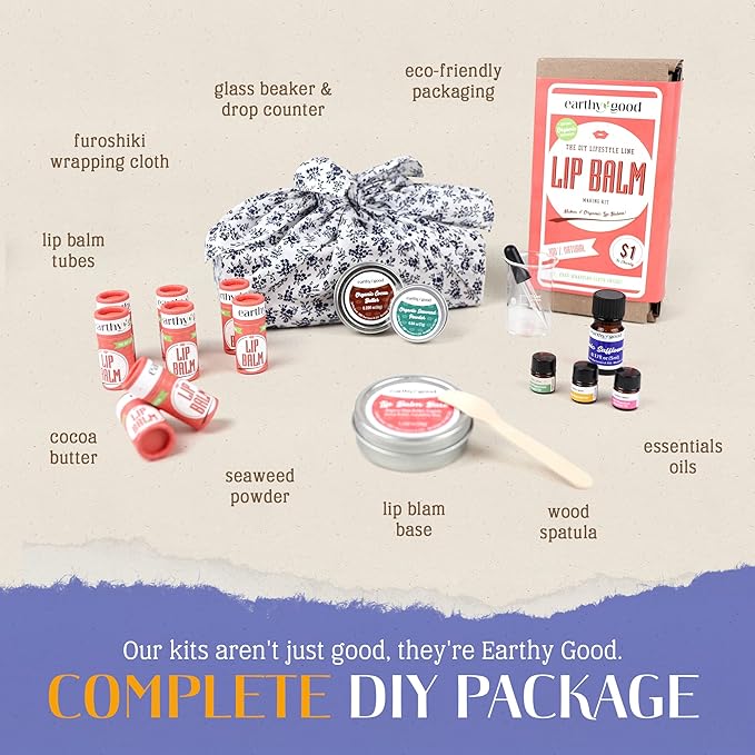 Earthy Good Organic DIY Lip Balm Making Craft Kit By Kiss Naturals-BrightBean Baby