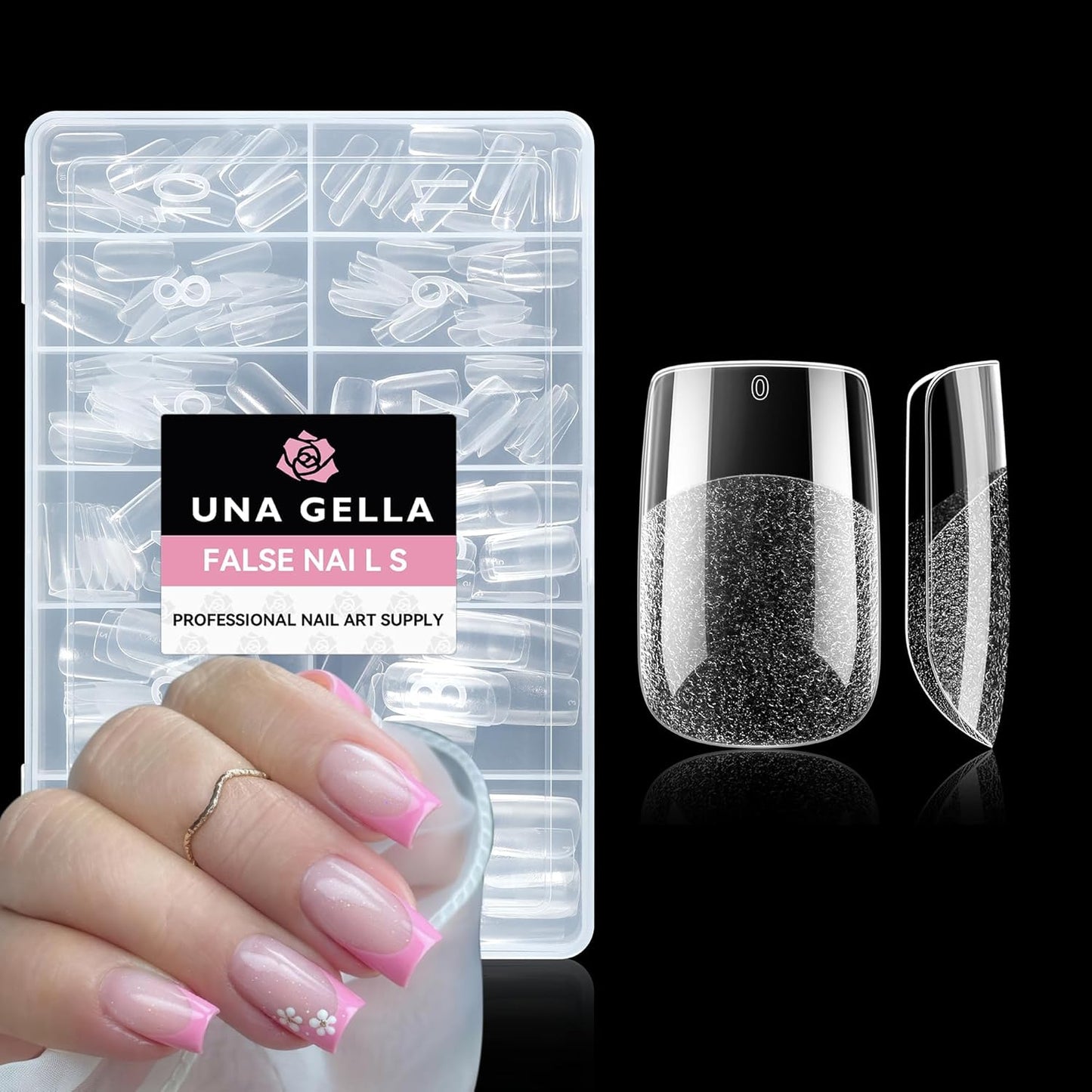 UNA GELLA Short Square Gel Nail Tips: 312pcs Square Fake Nails Pre-File Soft Gel Nails Tips for Full Cover Acrylic Nails False Nails12 Sizes Press on Nails for Nail Extensions Home DIY Salon-BrightBean Baby