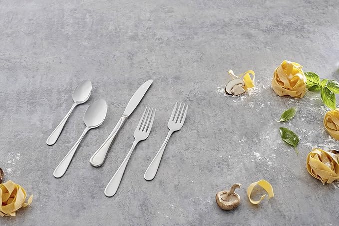 Oneida Flight Everyday Flatware Teaspoons 18/0 Stainless Steel, Set of 4, Silver