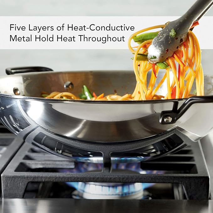 KitchenAid 5-Ply Stainless Steel Wok 15" - Induction Compatible