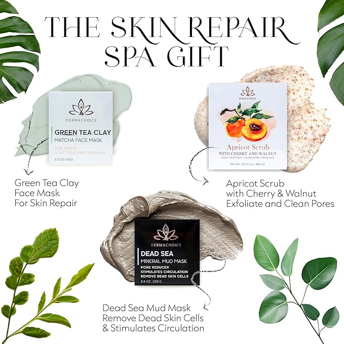 Skin Repair Spa Gift Set - 8 Piece Skin Care Products for Women, Beauty & Personal Care - Full Size Skincare Set Spa Gift Basket, Infused with Minerals & Vitamins - Gift Box Spa Kit-BrightBean Baby
