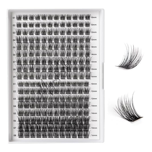 Lash Clusters 204 Pcs Individual Lashes Clusters Eyelash Extensions False Eyelashes DIY Lash Extension Kit Reusable False Eyelashes Natural Look Mix 10-16mm C D Curl(DM20+DM23)-BrightBean Baby