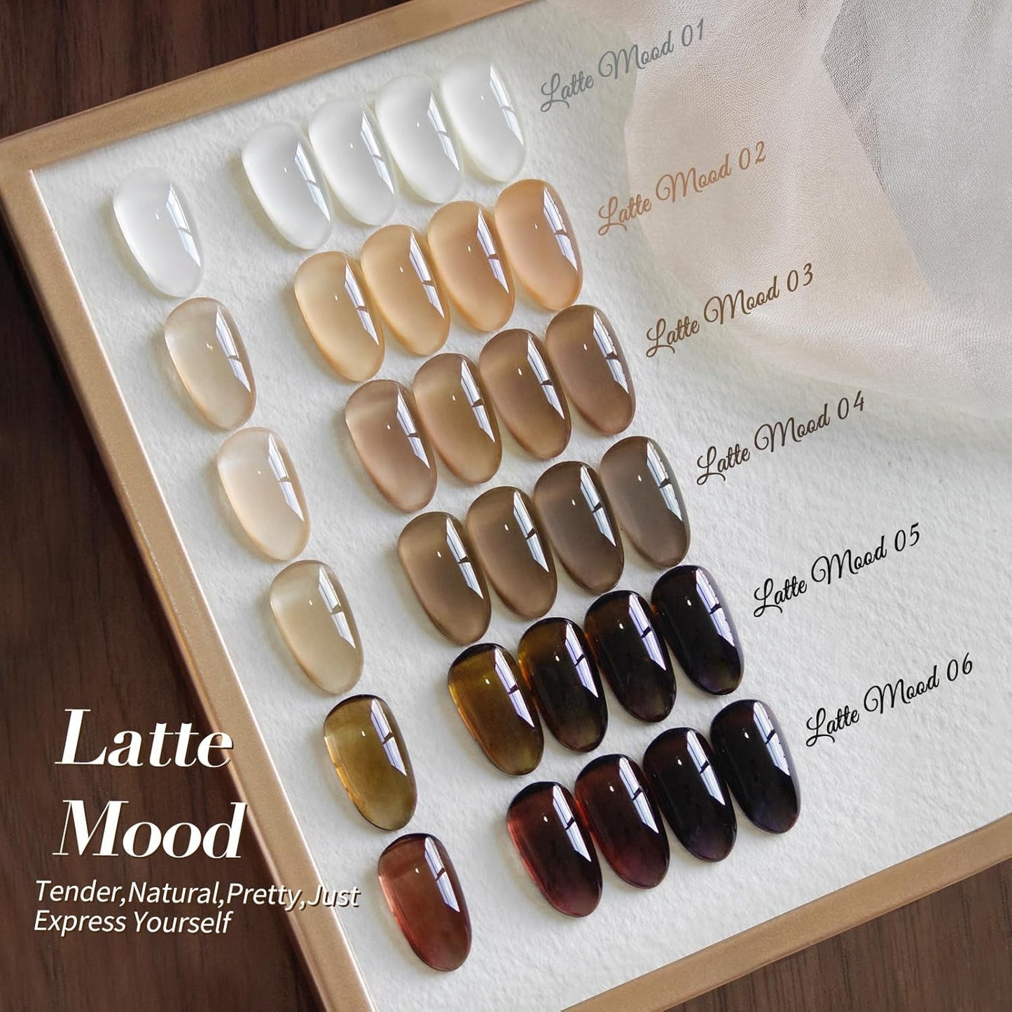 Born Pretty Jelly Gel Nail Polish Fall Winter Brown Chocolate Nude Skin Tone Milky White Gel Polish Neutral Beige Khaki Gel Polish Kit Nail Art Kit for Salon Manicure and DIY at Home 6PCS 7ML-BrightBean Baby