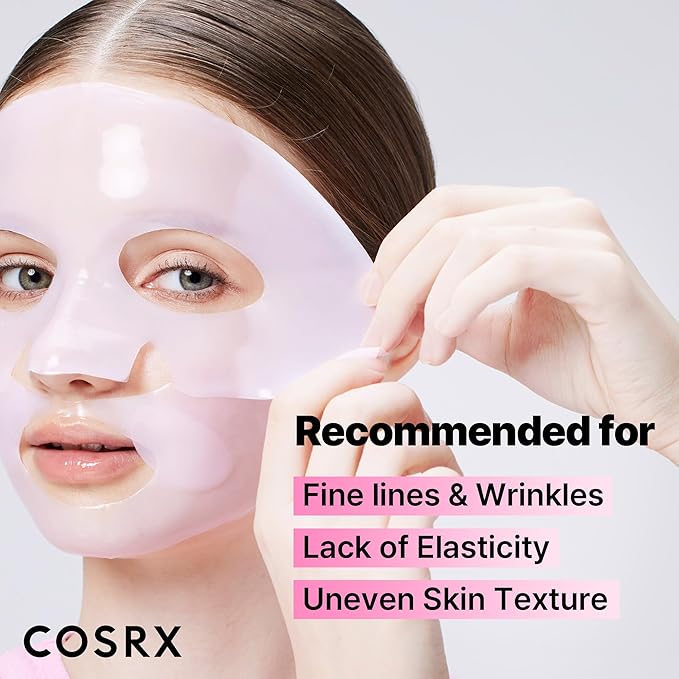 COSRX The Peptide Collagen Lifting Glow Hydrogel Face Masks Skincare 3 EA, Collagen Face Mask, Travel Essentials, Overnight Face Mask, Korean SkinCare-BrightBean Baby