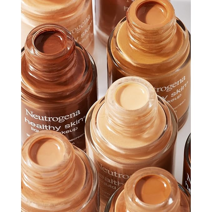 Neutrogena Healthy Skin Liquid Makeup Foundation,Broad Spectrum SPF 20 Sunscreen,Lightweight & Flawless Coverage Foundation with Antioxidant Vitamin E & Feverfew,Natural Beige,1 fl. oz (Pack of 1)-BrightBean Baby
