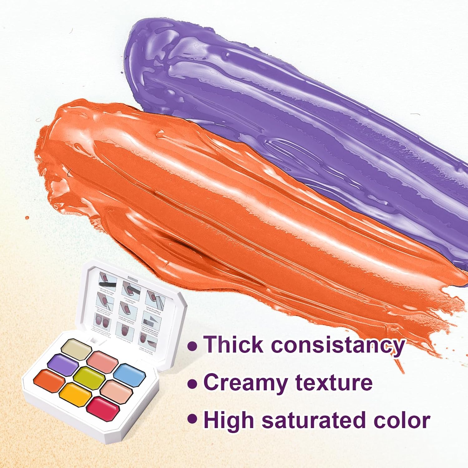 Gradient Painting Gel, 9 Bright Colors Ombre Gel Nail Polish Orange Yellow Blue for Pigment Pat Aura Nails French Manicure Soak Off UV Long-lasting Home Salon DIY Nail Art Joy Tints-BrightBean Baby